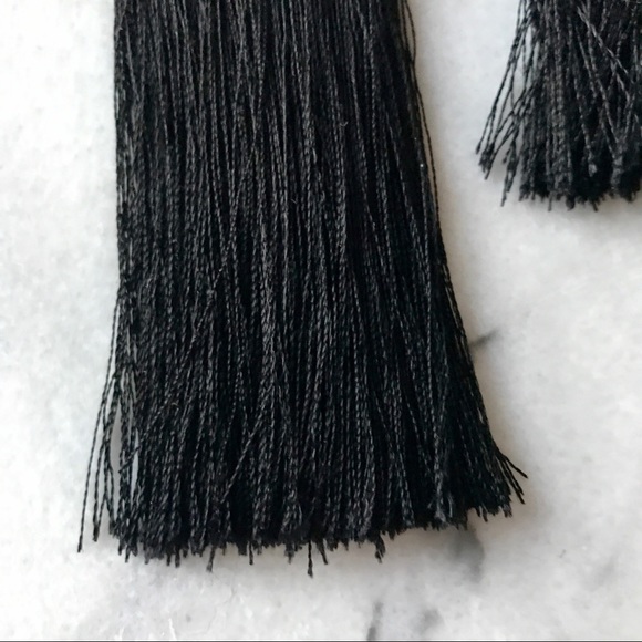 Black Tassel Earrings - Picture 3 of 3